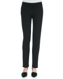Slim Straight-Leg Crepe Trousers