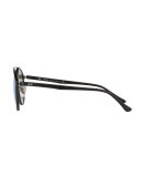 Tech Light Ray Double-Bridge Mirrored Sunglasses