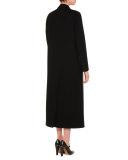 Notch-Lapel Duster Coat, Black