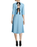 Jeweled Open Tie-Back Dress, Light Blue