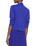 3/4-Sleeve Slub Cropped Cardigan, Petite