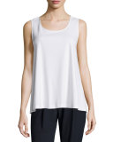 Sleeveless Swing Tank, White 