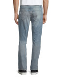 Tyler Deconstructed Slim Denim Jeans, Light Blue