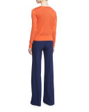 Paz Long-Sleeve Surplice Jersey Top, Orange