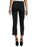 Colette Crop Flare-Leg Jeans w/Raw Hem, Vintage Black