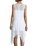 Faith Sleeveless Eyelet Hanky-Hem Dress