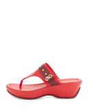 Margate Wedge Thong Sandal, Syrah/True Red