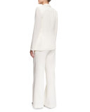 Lorelle One-Button Cotton/Silk Jacket, Cloud