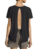 Suede Buckled Mid-Rise Shorts, Mortar