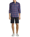 Manhattan Plaid Long-Sleeve Sport Shirt, Rhubarb Combo