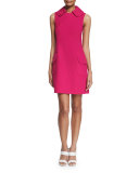 Sleeveless Collared Pocket Dress, Geranium