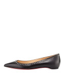 Anjalina Studded Red Sole Flat, Black