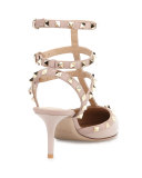 Rockstud Patent Leather Sandal, Powder (Poudre)