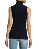 Brianna Stand-Collar Sleeveless Top