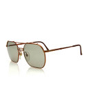 Vintage Brow-Bar Sunglasses, Bronze