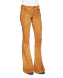 Suede Bell-Bottom Pants