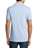 Birdseye Short-Sleeve Pique Polo Shirt, Nattier Blue
