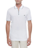 Zip Polo Shirt, White