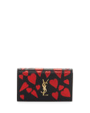 Kate Monogram Heart-Patch Clutch Bag, Black/Red