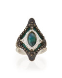 New World Large Mosaic Ring with Diamonds