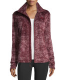 Novelty Osito Fleece Sport Jacket, Deep Garnet Red Marble