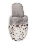 Faux-Shearling Slide Slipper, Snow Leopard