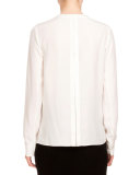 Marie Long-Sleeve Blouse, Natural White