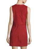 Ilia Lace-Up Suede Dress, Rosso