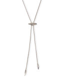 Cheska Lariat Necklace, Silvertone