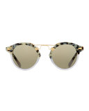 St. Louis Round Monochromatic Sunglasses, Clear