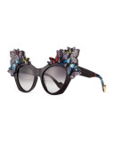 3D Glitter Butterfly Sunglasses