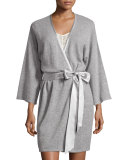 Short Silk-Trimmed Cashmere Robe
