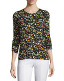 Floral-Print Crewneck Tee, Vilette