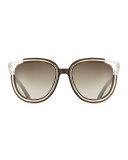 Jayme Gradient Metal Cat-Eye Sunglasses