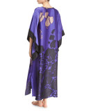Silk Floral Veil Caftan, Magenta