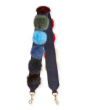 Fur Pompom Shoulder Strap for Handbag, Multi