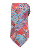 Quindici Geometric Circle Tie, Red