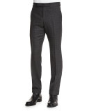 O'Connor Base Gingham Trousers, Charcoal