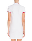 Pique Knit Polo Dress, White
