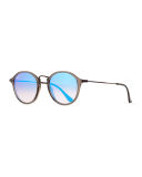 Gradient Iridescent Round Flash Sunglasses