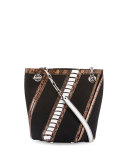 Hex Mini Canvas Bucket Bag, Black
