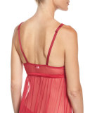 Minoa Sheer Lace Babydoll, Claret Red