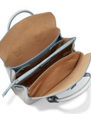 Milla Medium Leather Tote Bag, Whisper Gray