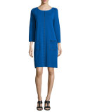 3/4-Sleeve Embellished Shift Dress, Plus Size