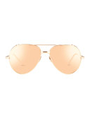 Titanium Aviator Sunglasses, Rose Gold