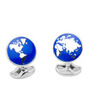 Earth Sterling Silver Cuff Links