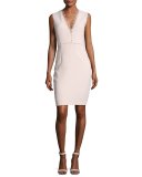 Saylah Sleeveless Lace-Trim Sheath Dress, Pink