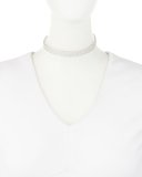 Diamond-Cut Crisscross Choker Necklace, Silvertone