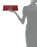 Saffiano East-West Frame Clutch Bag, Wine (Cerise)
