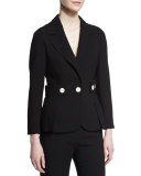Tab-Waist One-Button Jacket, Black